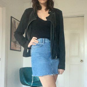 Maison Scotch Suede Biker Jacket